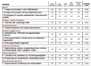 Abb.: Auszug aus einem Trigon-Aspekteraster.